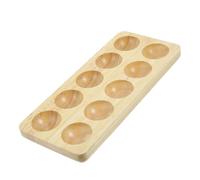 Homoyoyo 10-egg Wooden Storage Tray Egg Holder Organizer Solid Wood Egg Display Plate Kitchen Tabletop Storage for Refrigerator