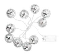 Homoyoyo 10 LED Disco Ball String Lights - Disco Ball Light Mini Mirror Ornaments Glitter Hanging Fairy for Bedroom for 70s Party and Holiday Wedding Decor
