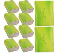 Homoyoyo 10 Packs Bamboo Pulp Extraction Type Tissues, Natural Light Yellow Travel Napkins for Outdoor Use, Practical Paper Wipes for Home and Hotel Accessories