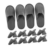 Homoyoyo 10 Pairs Disposable Spa Slippers for Men and Women Breathable Non Slip Indoor Guest Shoes with Moisture Absorption Gray Hotel Footwear for Travel and Party Use