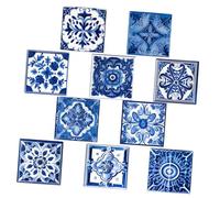 Homoyoyo 10 Pcs Self Adhesive Tile Decals Morocco Style Waterproof Wall Stickers Peel and Stick Decorative Tile Stickers for Kitchen Bathroom 10x10cm