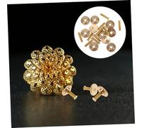 Homoyoyo 10 Sets Metal Badge Pin Backs Screw Caps Kit Multi-Functional Badge Fix Screws for DIY Crafts Easy Attach Detach Accessories for Brooches and Name Tags