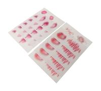 Homoyoyo 10 Sheets Halloween Scar Stickers Realistic Fake Wound Temporary for Adults Skin-friendly Adhesive Reusable Bloody Stitches Makeup Props for Horror Costume Parties
