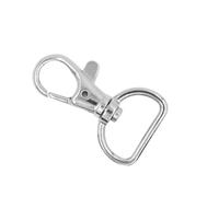 Homoyoyo 100 Pcs Heavy Duty Swivel Lobster Claw Hooks with D Rings Solid Keychain Clips for Lanyards Bags and Crafting Accessories Metal Snap Clasps