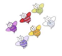 Homoyoyo 100pcs 2 Bags Cartoon Little Bee Wooden Button Adorable Sewing Buckle Safe Practical Decorative Wood Buttons for Scrapbooking and Sewing DIY Projects Random Color