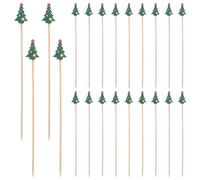 Homoyoyo 100pcs Bamboo Cocktail Picks Natural Wood Fruit Food Skewers Disposable Drink Toothpicks for Appetizers Desserts BBQ Parties Holiday Gatherings