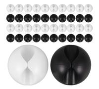 Homoyoyo 100pcs Cable Organizer Holder Clips for Desk, Large Adhesive Cord Wire Clips in Black and Red, Desktop Cable Management for Home and Office Use