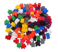Homoyoyo 100pcs Colored Wooden Meeples Game Pieces Small Figures Replacement Tokens for Board Games Classroom Counting Family Play