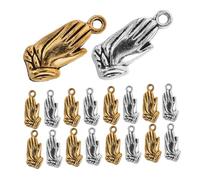 Homoyoyo 100PCS DIY Craft Jewelry Making Supplies for Bracelets Necklaces Spiritual Hands in Prayer Design in Gold Silver Gold Silver
