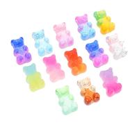 Homoyoyo 100pcs Dual-color Glitter Powder Resin Charms for DIY Phone Case Craft Cute Bear Candy Shape Lightweight Jewelry Ornaments for Creative Handwork