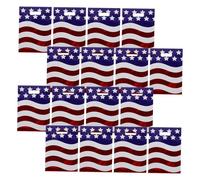 Homoyoyo 100pcs Independence Day Party Bags with American Flag Design Kraft Paper Tote for Patriotic Celebrations and Veterans Day Events Lightweight Candy Treat Holders with Vintage Handle