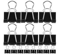 Homoyoyo 100pcs Medium Binder Clips Black Stainless Steel, Not Easy to Rust Or Deform, for Office Supplies, Notebooks and Calendar Markers, Practical Clips for Students and Teachers
