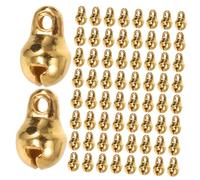 Homoyoyo 100pcs Mini Bells for Jewelry Making DIY Crafts Small Vintage Metal Charms with Hanging for Wind Chimes Wreaths Christmas Easter Valentine Day Decorations