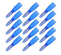 Homoyoyo 100pcs Mini Disposable Security Toothbrushes with Short Handle and Blue Nano Pbt Soft Bristles, Stubby Travel Toothbrush Bulk for Adult Oral Care in Prisons and Camping