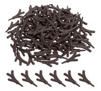 Homoyoyo 100pcs Mini Plastic Antlers, Snowman Hand Branches for DIY Crafts, Coffee Color, 1. 88 X 1. 18 X 0. 31 Inch, Christmas Decoration Accessories
