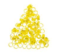 Homoyoyo 100pcs Numbered Pigeon Leg Rings Yellow Adjustable Identification Bands for Poultry Chickens Farm Birds Supplies