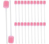 Homoyoyo 100Pcs Oral Swabs Sponge 5.3 Inch Hexagon Mouth Swabs Soft Unflavored Teeth Cleaning Sticks for Elderly Adult Daily Mouth Care Pink