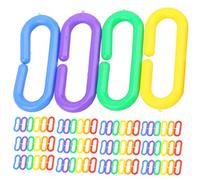Homoyoyo 100pcs Plastic Type Clips Bird Chain Links Cage Accessory for Parrot Toys