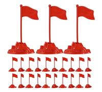 Homoyoyo 100pcs Red Diorama Flag Model for Military Sand Table with Sturdy Plastic Base and Flag for Education Events and Battle Reenactments