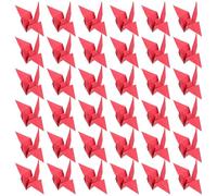 Homoyoyo 100pcs Red Pre-Folded Origami Cranes Paper Crane Pendant for Wedding Shower Nursery Mobile Birthday Craft Decoration