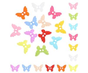 Homoyoyo 100pcs Resin Butterfly Buttons Sewing Buttons Colorful Creative Development Safe for DIY for DIY Projects