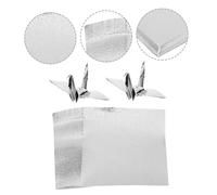 Homoyoyo 100pcs Single Sided Pearlescent Origami Paper Squares Silver Folding Craft Paper for DIY Handmade Crane Heart Decorations Student Art Supplies