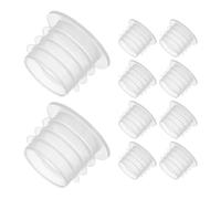 Homoyoyo 100pcs White Plastic Wine Bottle Stoppers with Pull Ring, Screw Thread Seal Caps, Leakproof Plug for Home, Party and Travel Use