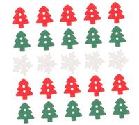 Homoyoyo 100pcs Wooden Snowflake Christmas Buttons Two for DIY Crafts Decorative Sewing Embellishments Mixed Cartoon Style for Coats Shirts Hats Handmade Holiday Decorations