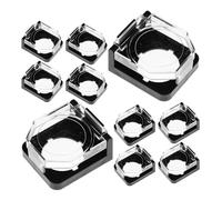 Homoyoyo 10pcs 22mm Emergency Stop Button Cover with Cap and Black Base Industrial Push Button Safety Guard Protector for Switches for Machinery