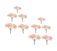 Homoyoyo 10pcs Artificial Cherry Blossom Trees for Sand Table Landscape Miniature Scenes Flexible Combination Lifelike Pink Trees for Miniature Displays