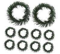 Homoyoyo 10pcs Artificial Pine Needle Candle Rings for Christmas Pillar Candles Realistic Simulated Wreaths for Home Holiday Decor Lightweight Material Wedding Centerpiece Ornaments