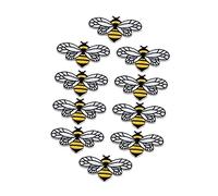 Homoyoyo 10pcs Bee Sew on Patches Embroidered Cloth Applique for Clothes and Blouses, Decorative Bee Shape Patches for Costumes and Craft Decoration, Covering Holes and Stylish
