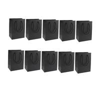 Homoyoyo 10pcs Black Kraft Paper Tote Bags Vintage Food Grade Candy Treat Storage Bags for Parties Bakeries and Fast Food for Snacks Chocolates and More