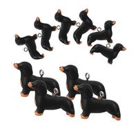 Homoyoyo 10Pcs Black Resin Dog Pendants Mini DIY Charms for Necklace Earrings Crafting Accessories Adorable Dachshund Design for Pet Lovers and Handmade Jewelry Making