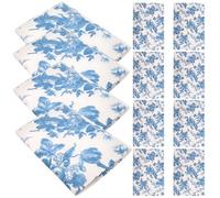 Homoyoyo 10pcs Blue Floral Wrapping Paper Vintage Design Packaging Paper for Crafts Bouquets Invitations and Decorations for Festivals and Events