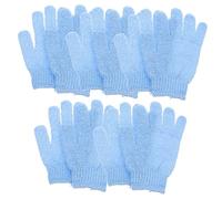Homoyoyo 10pcs Blue Nylon Exfoliating Bath Gloves Five-finger Scrubbing Gloves for Dead Skin Removal Body Shower Scrubbers Portable Skin Care Accessories for Women and Men