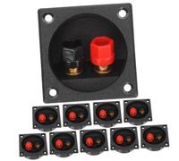 Homoyoyo 10Pcs Car Speaker Box Terminal Plate Subwoofer Binding Post Connector Black Speaker Wire Connector for DIY Audio Repair Installation