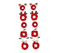 Homoyoyo 10pcs Christmas Hair Scrunchies Elastic Hair Bands for Women Thick Ponytail Holders Festive Holiday Ties Material Suitable for Parties and Daily Wear