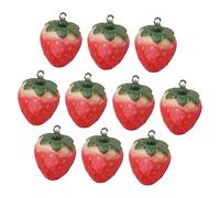 Homoyoyo 10Pcs Cute Strawberry Bag Pendant DIY Keychain Charms Fruit Accessories for Crafting Jewelry Making and Personalization