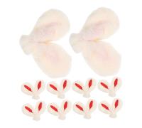 Homoyoyo 10pcs DIY Bunny Ear Hairpin Charm for Women Hair Clips Colorful Adorable Rabbit Ear Accessories for Crafting Hair Decoration and Projects