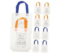 Homoyoyo 10Pcs DIY Graffiti Non Woven Tote Bags for Reusable Coloring Goodie Bags with Random Handles for Parties and Creative Fun Whale Deer Bird Sunflower