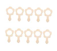 Homoyoyo 10Pcs DIY Wooden Handheld Mirrors for Educational Supply Unfinished Craft Mold for Creative Handmade Gifts Stimulates Hands Ability and Logical Thinking for Family and Kindergarten