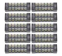 Homoyoyo 10pcs Electrical Terminal Blocks Power Terminal Strip Block Barrier with Protective Cover Iron and Plastic Material Safe and Organized Wire Management Easy Removal for Homes