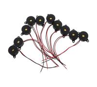 Homoyoyo 10pcs Electronic Warning Bells Physics Experiment Buzzer Game Buzzer Electric Car Indicator Electric Signal LED Will Sound for Games Black