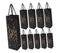 Homoyoyo 10pcs Elegant Black Foil Wine Bags for Bottles Durable Tear Resistant Packaging Bags for Birthdays Festivals and Celebrations