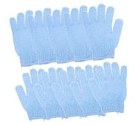Homoyoyo 10pcs Exfoliating Shower Gloves Premium Nylon Bath Scrubbers for Dead Skin Removal Comfortable Fit for All Hand for Neck Shoulders Feet Care