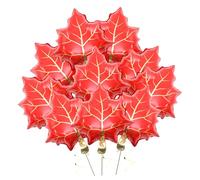 Homoyoyo 10pcs Fall Party Balloon Fete Happy Color Bright Small Maple Festival Autumnal Shape Welcome Leave Party Accessories Thanksgiving Green Large Foil Bachelorette Gay Pastel Boy Red
