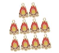 Homoyoyo 10pcs Flame Pendant Charms for DIY Crafts Fire Motif Jewelry Accessories with Vivid Color Retention Smooth Glossy Surface for Bracelets Necklaces and Keychains