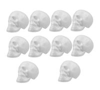 Homoyoyo 10pcs Foam Ghost Head Ornaments for DIY Crafts Halloween Festival Decorations Creative Grimace Design White Embryo Foam Painting Supplies