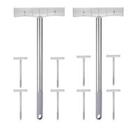 Homoyoyo 10Pcs Handheld Stainless Steel Sign Holder Set with 40Cm Rod and 5Mm Square Clamp, Portable Airport Pickup Placard Stick for Tour Guides, Exhibitions, and Crowd Control